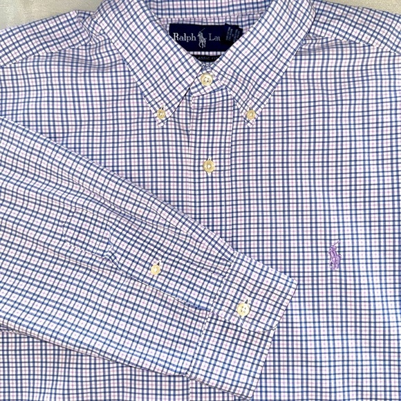 Ralph Lauren Blue Label Classic Fit Plaid Check Oxford Button Down Shirt Preppy - Picture 1 of 10